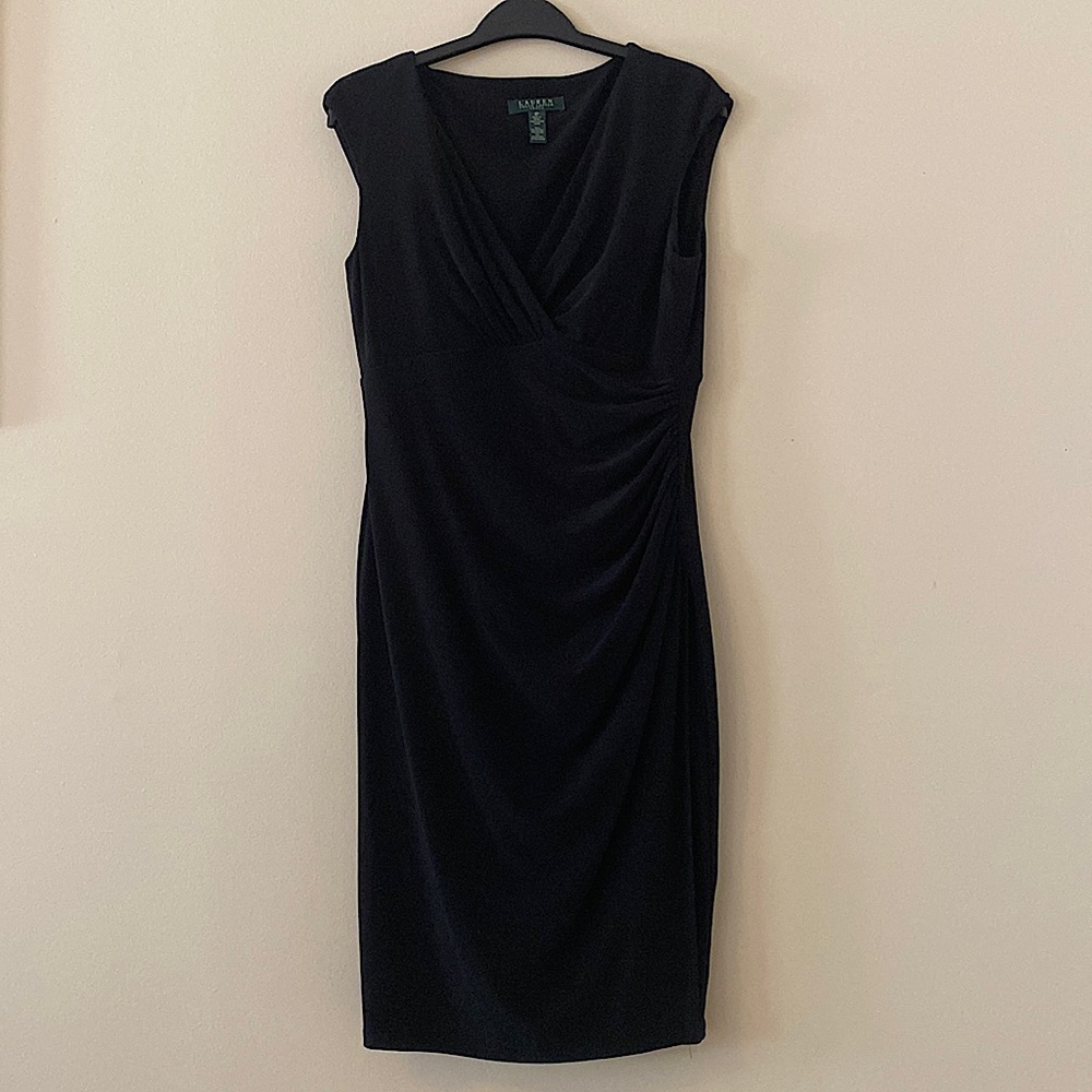 Black midi dress vintage Ralph Lauren